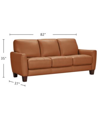 Galligher 82" Leather Sofa - Macy's Exclusive