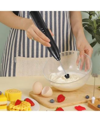 Electric Milk Frother Foamer Handheld 3 Speeds 2 in 1