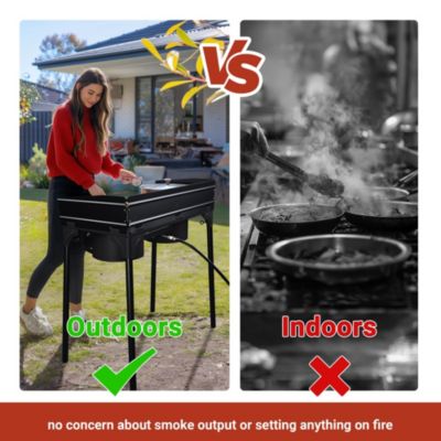 Propane Camping Stove Double Gas Wok Burner Turkey Fryer Detachable Legs