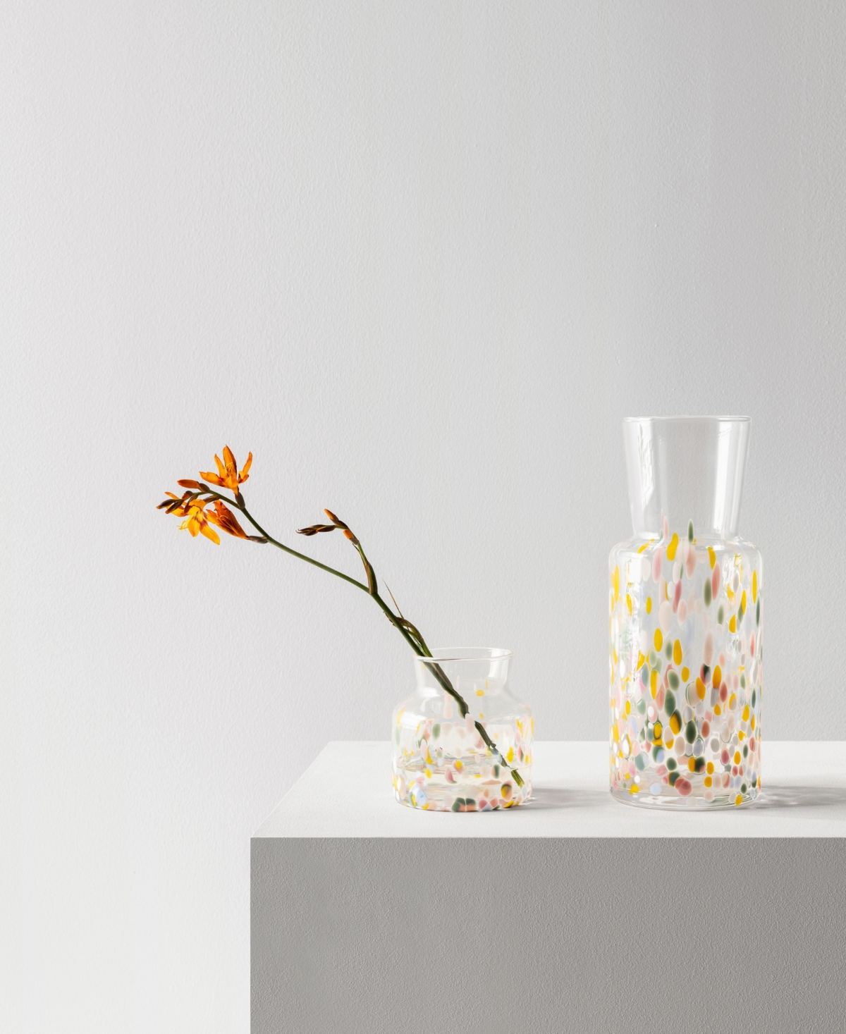 Kosta Boda Spring Meadow Vase, Small In Clear,multi