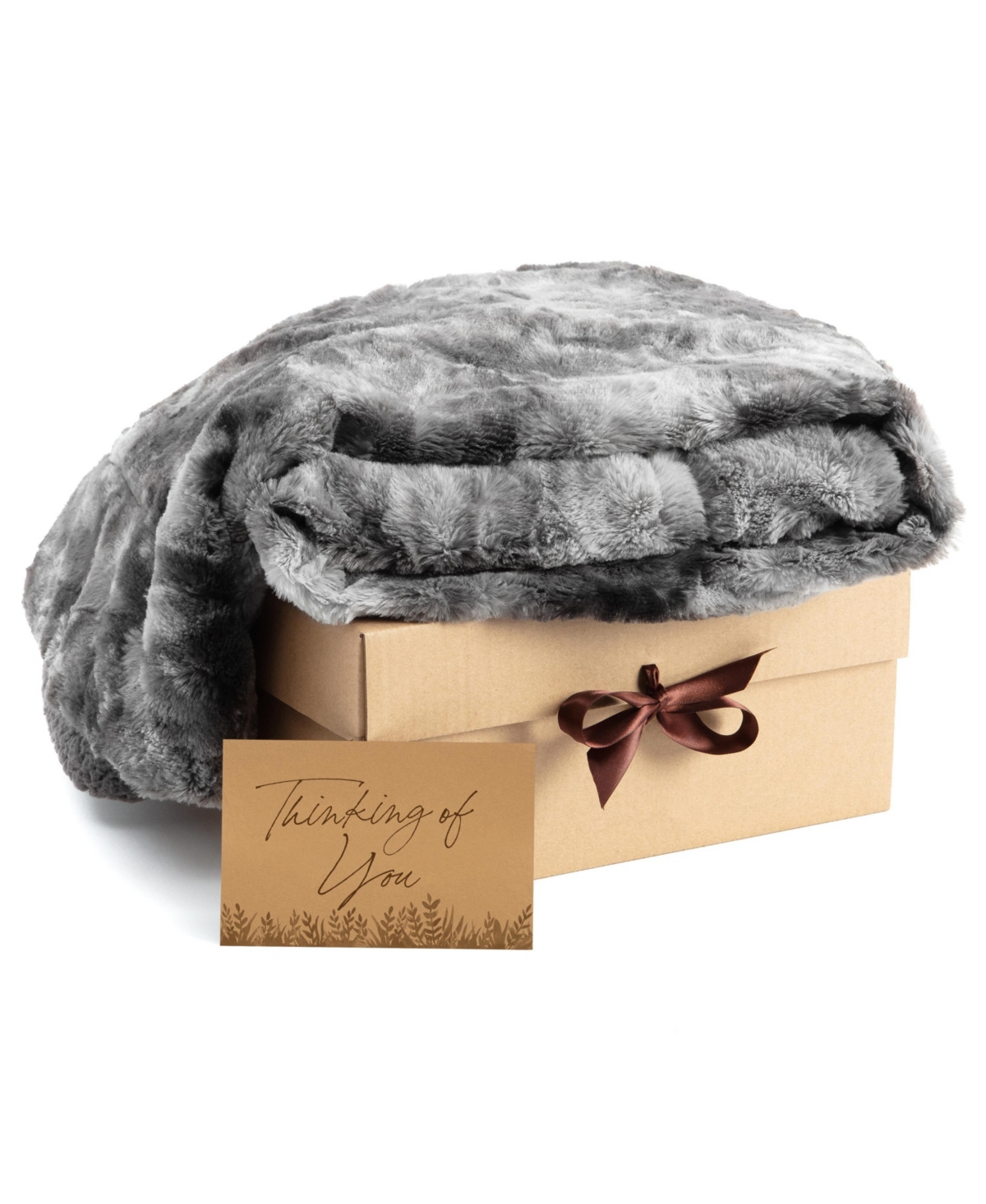 Chanasya Premium Thinking of You Gift Blanket Set - Soft & Plush Minky Blanket with Thinking of You Card - 50
