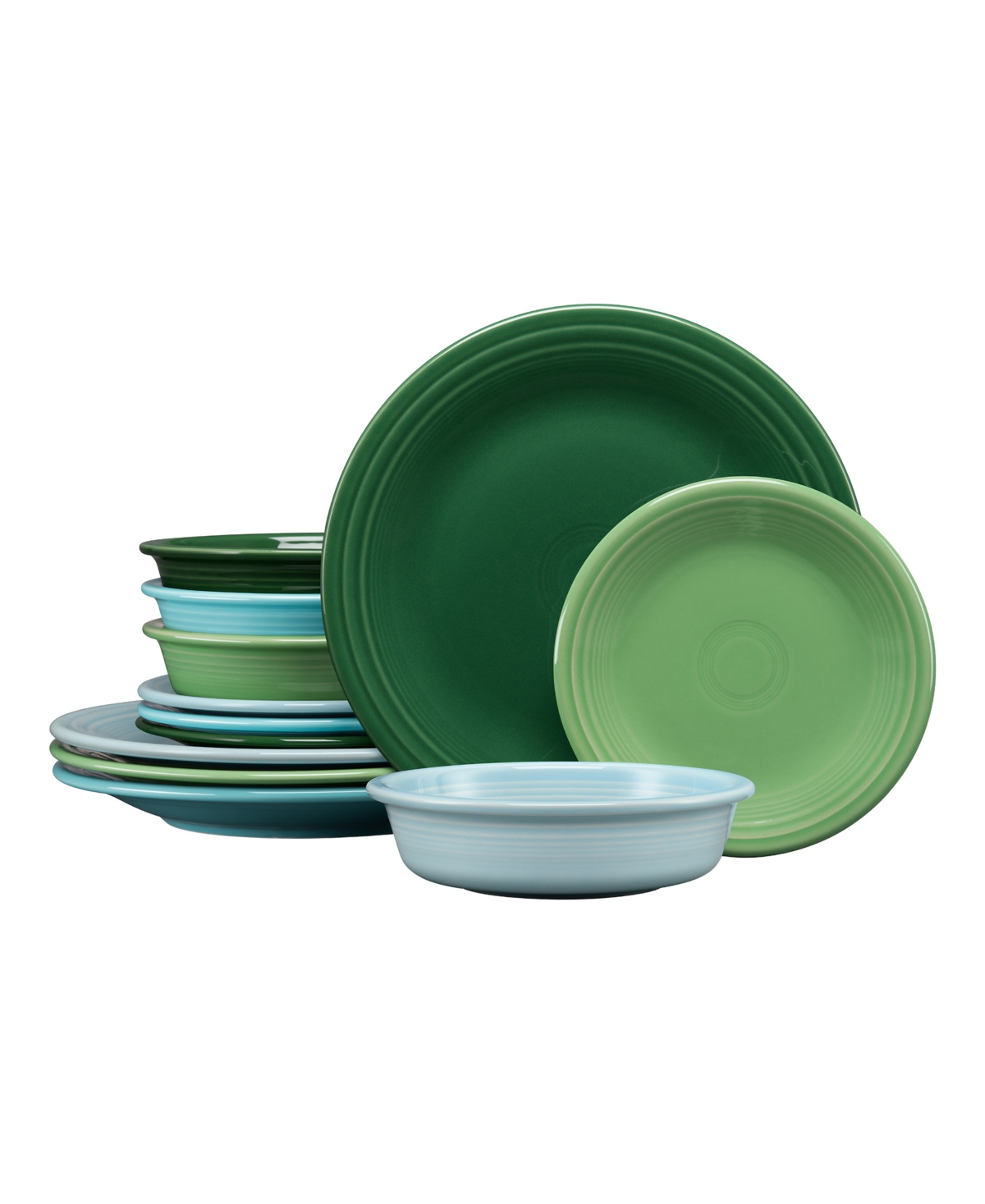 Aegean Classic Rim 12 Pc. Dinnerware Set, Service For 4 - Aegean Mixed Colors