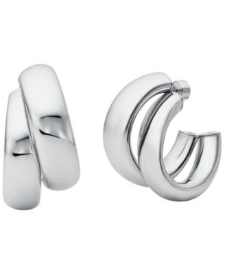 Platinum-Plated Brass Double Hoop Earrings