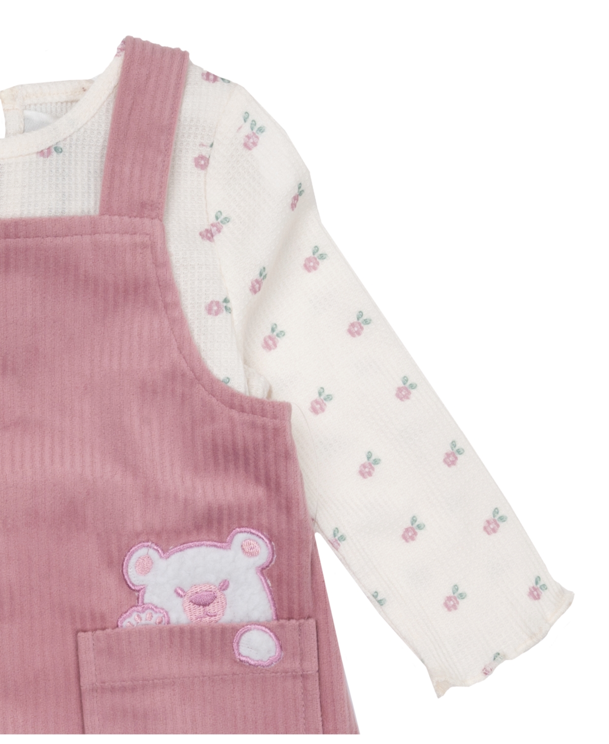 Rare Editions Baby Girl Corduroy Applique Jumper With T-Shirt, 2 Pcs