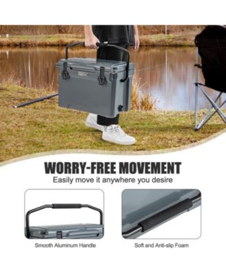 25 QT Hard Cooler with Aluminum Handle and Integrated Cup Holders