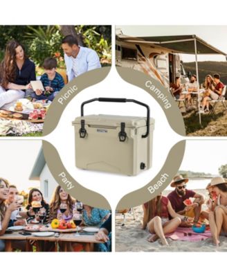 25 QT Hard Cooler with Aluminum Handle and Integrated Cup Holders