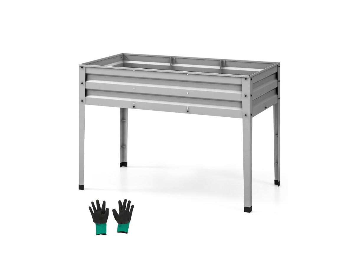 Slickblue Galvanized Raised Garden Bed Elevated Planter Box with Legs and Drainage Hole