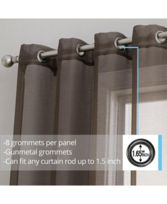 2 Piece Semi Sheer Voile Window Curtain Drapes Grommet Panels for Bedroom, Living Room & Kids Room