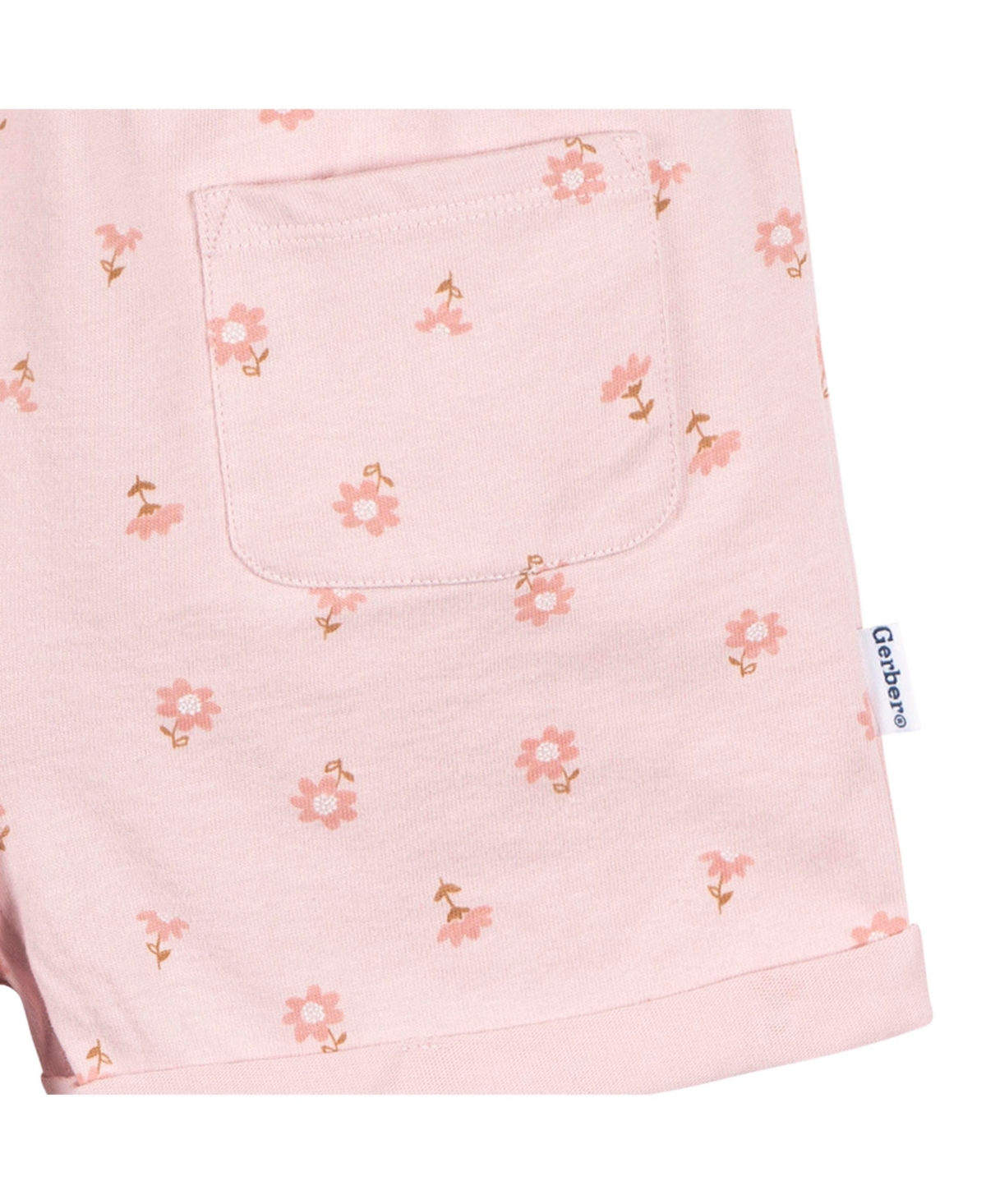 Gerber Baby Girls Baby Baby Sleeveless Romper Jumpsuit, 2 Pack - Rust  floral
