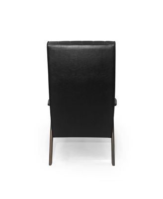 Mid-Century Modern Faux Leather Accent Chair