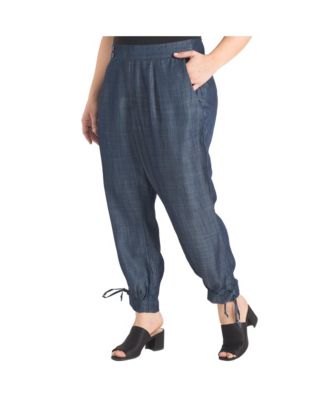 Plus Size High Waist Ankle Trousers