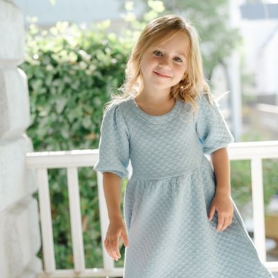Toddler Girls Quilted Puff Sleeve Dress