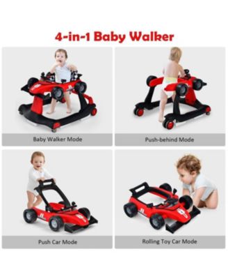 Kids 4-in-1 Foldable Activity Push Walker with Adjustable Height