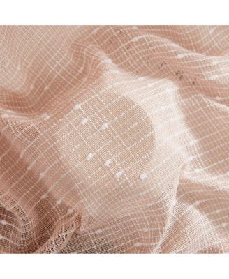 Emily Faux Linen Semi Sheer Light Filtering Transparent Grommet Lightweight Window Curtains Drapery Panels, 2 Panels