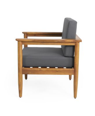 Acacia Wood Club Chair With Water-Resistant Cushions