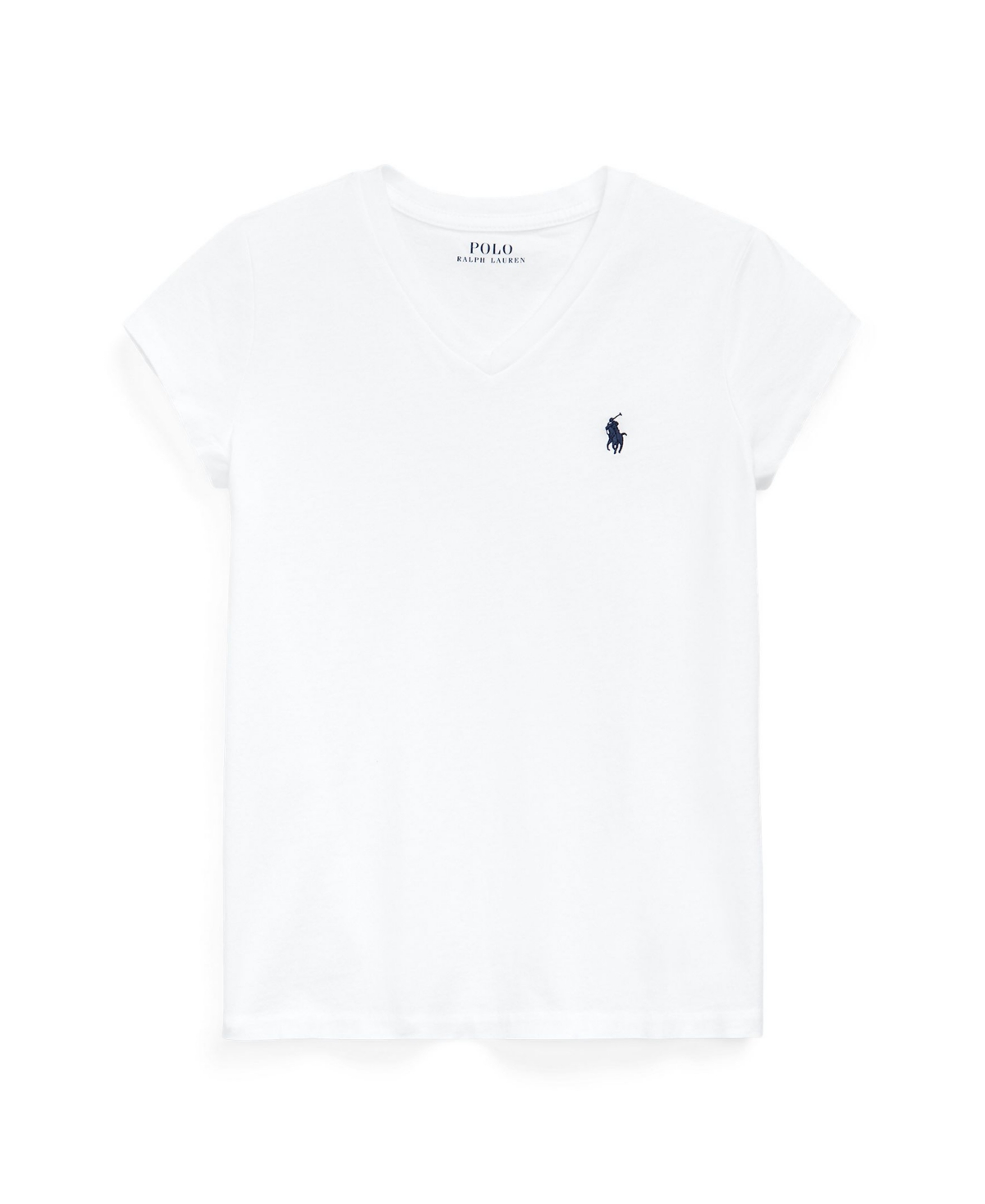 Polo Ralph Lauren Big Girls Cotton Jersey V-neck T-shirt In Refined Navy