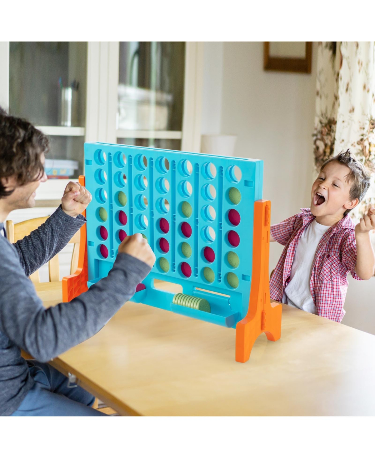 Slickblue Jumbo 4-to-Score Connect Game Set with Carrying Bag and 42 Coins