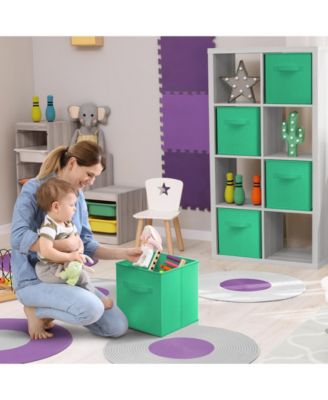 6 Pack 13 Inch Foldable Storage Cubes with Handles- for Organizing Home, Shelves, Nursery, Playroom, Closet and More