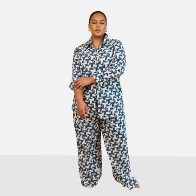 Quinta Abstract Print Button Front Blouse