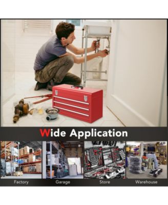 Portable Garage Mechanic Tool Cabinet Box with 3 Drawers