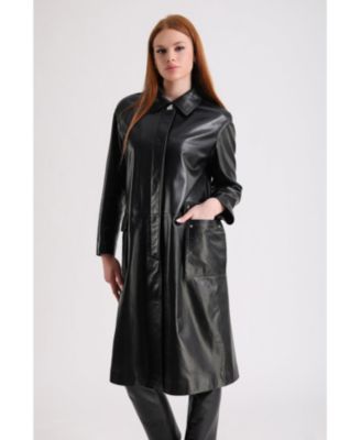 Macy's black trench coat best sale