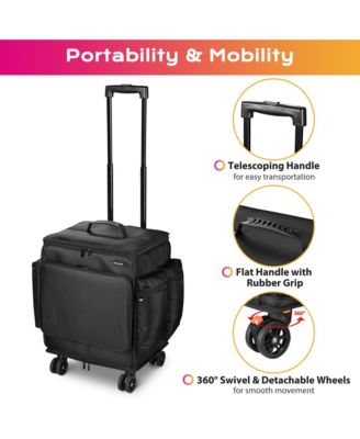 Soft Rolling Hair Stylist Train Case w/ Hair Tools Travel Bag Backpack