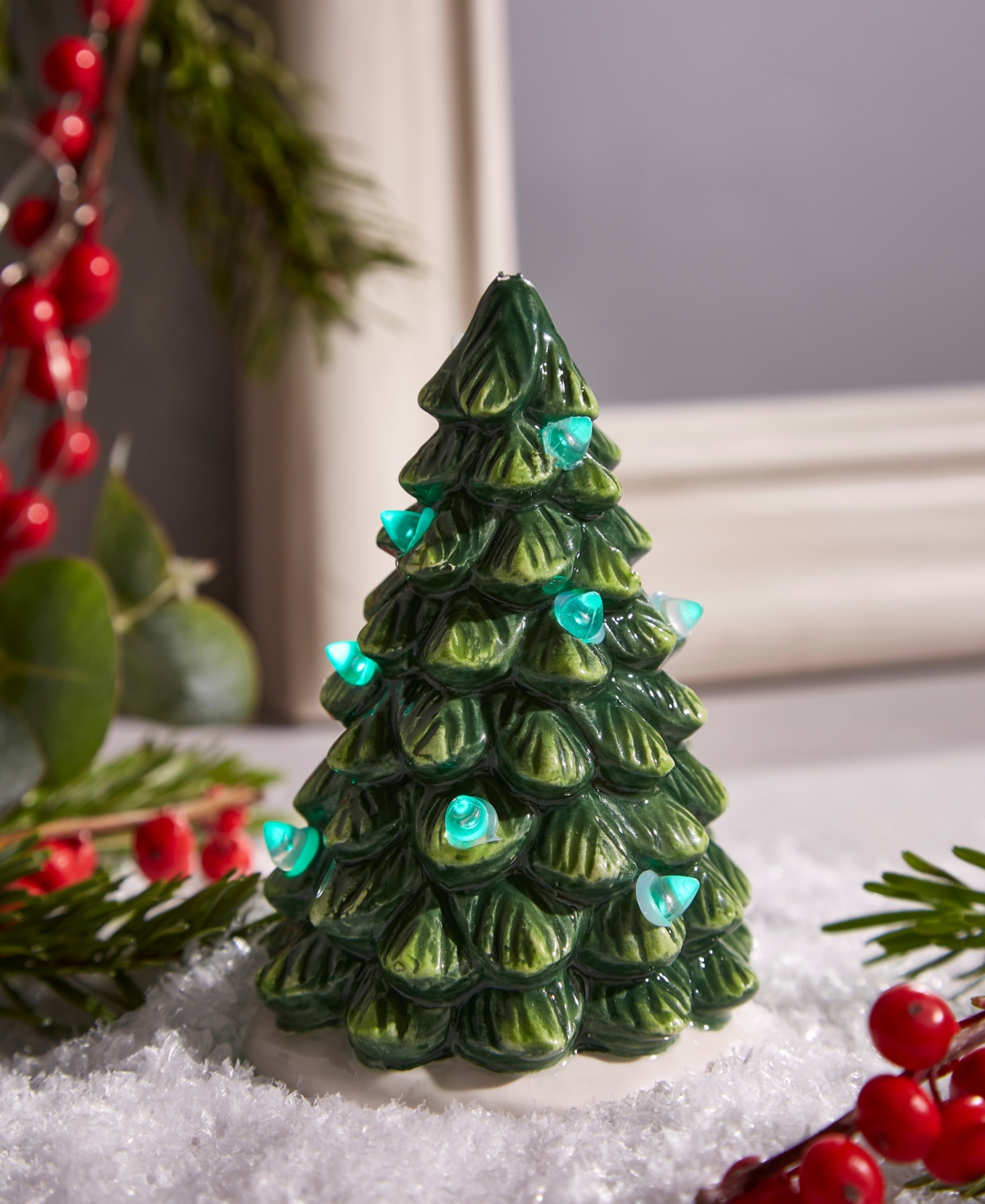 Spode Christmas Tree Led Tree Centerpiece In Green
