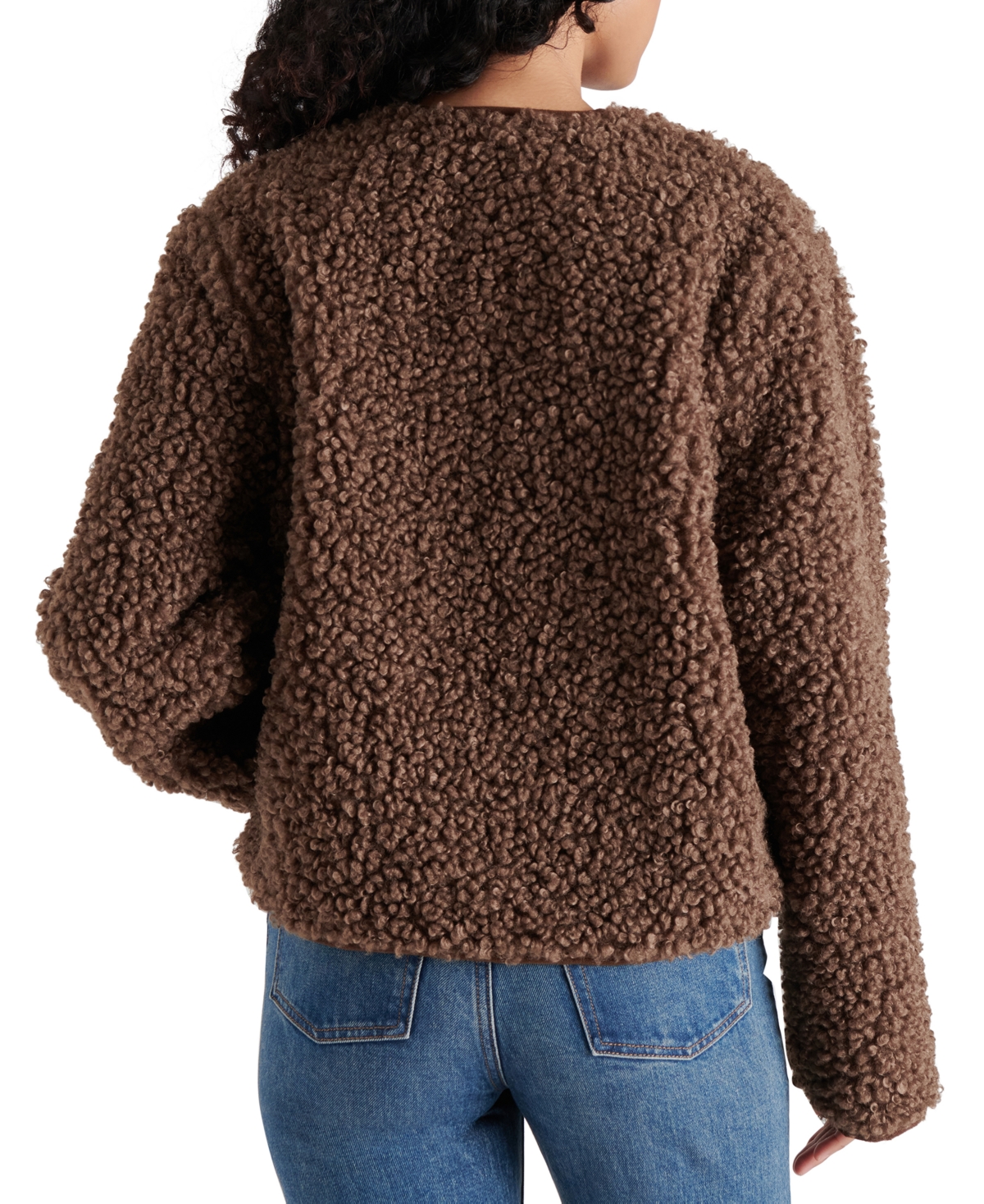 Steve Madden Women's Teddy Fleece Crewneck Jacket