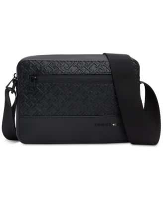 Tommy Hilfiger - Men's Monogram East West Faux-Leather Reporter Bag
