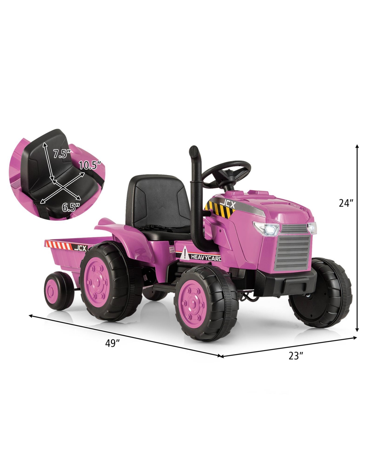 Slickblue 12V Kids Ride On Tractor with Trailer and Remote Control