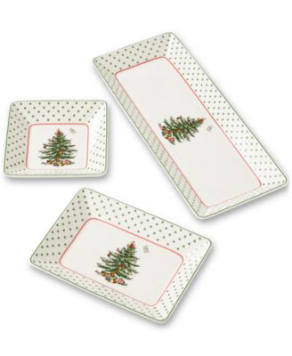 Christmas Tree Polka Dot 3 Piece Nesting Tray