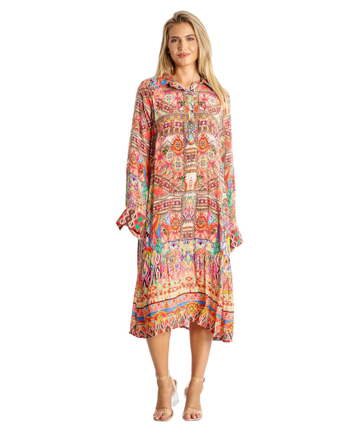 Women's Maxi Buttoned Overshirt - Open miscellaneous