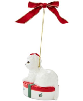 Christmas Tree Gift Box Kitten Ornament