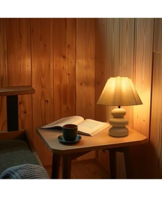 Kelsey 17.5" LED Bohemian Table Lamp with Ceramic Base