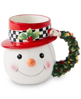 Spode - Christmas Tree Black & White Snowman Mug