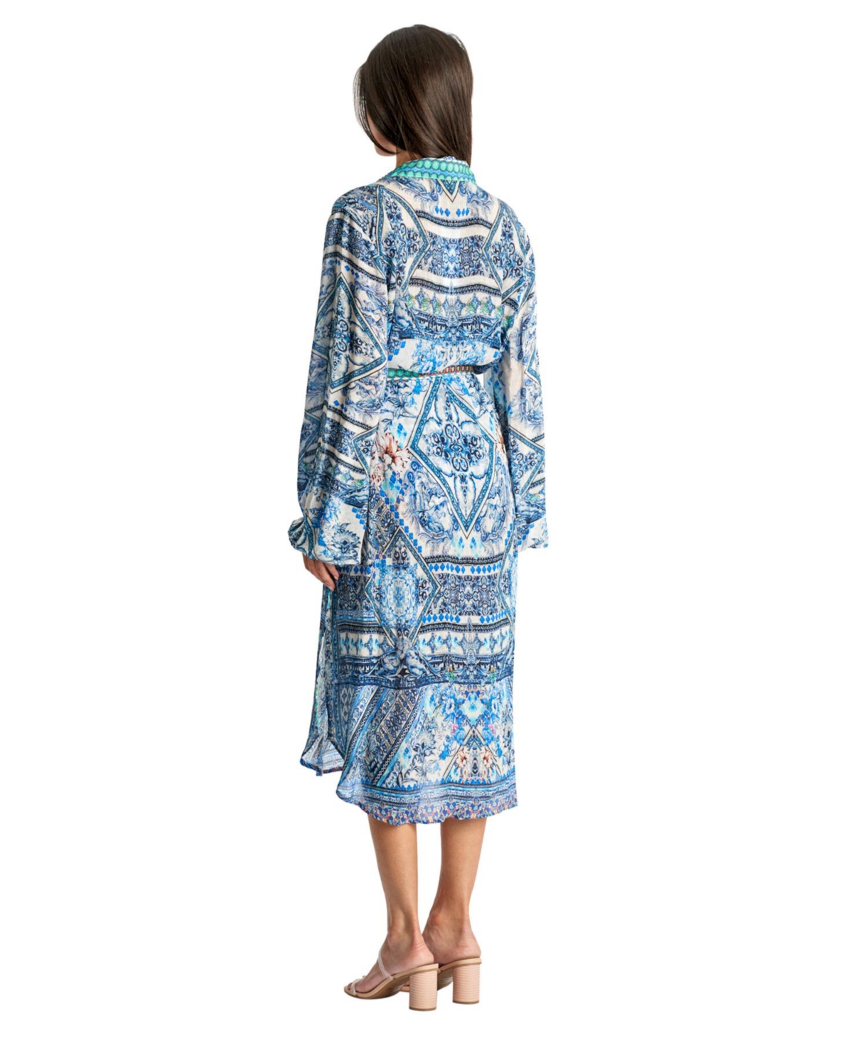 La Moda Clothing Women's Long Belted Overshirt
