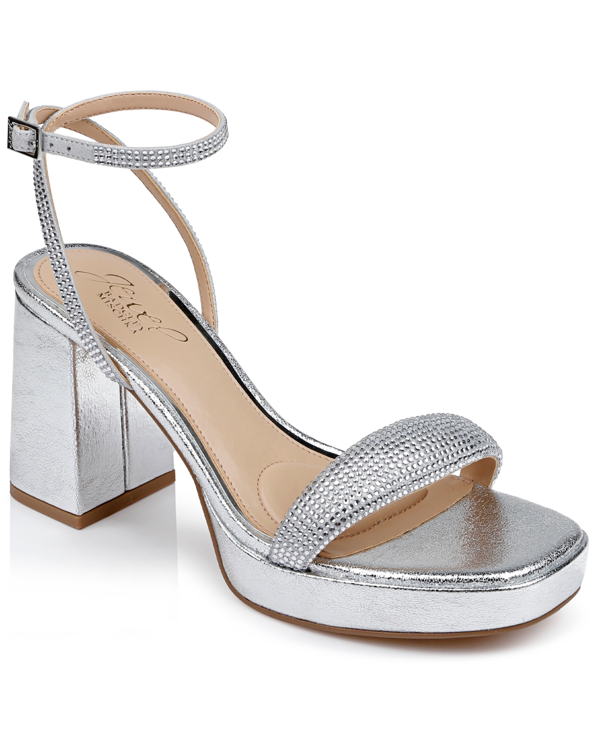 Jewel Badgley Mischka Women's Teddi Platform Sandals In Silver Textile