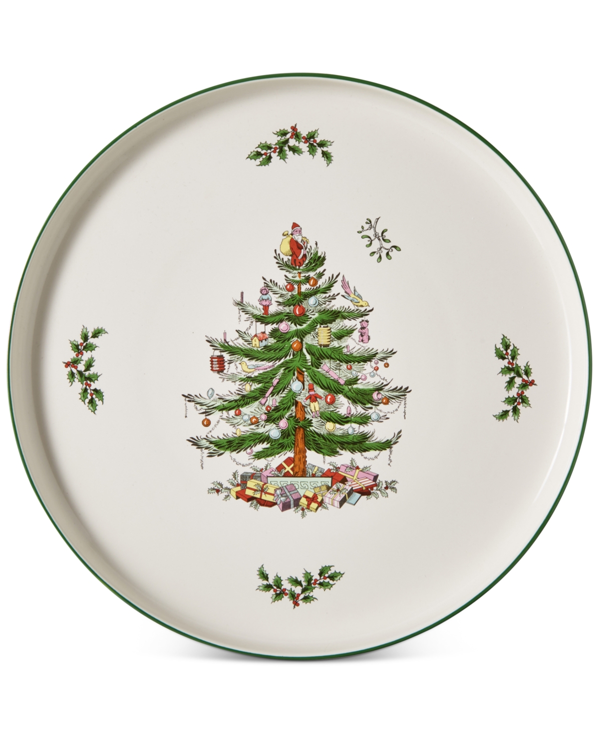 Spode Christmas Tree Lazy Susan In Green