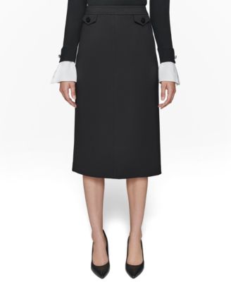 KARL LAGERFELD PARIS Women's Ponte-Knit Midi Skirt Macy's