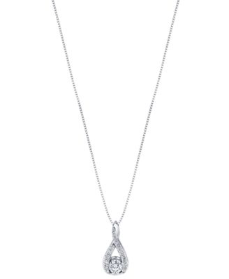 Diamond Swirl Frame 18" Pendant Necklace (3/8 ct. t.w.) in 14k White Gold