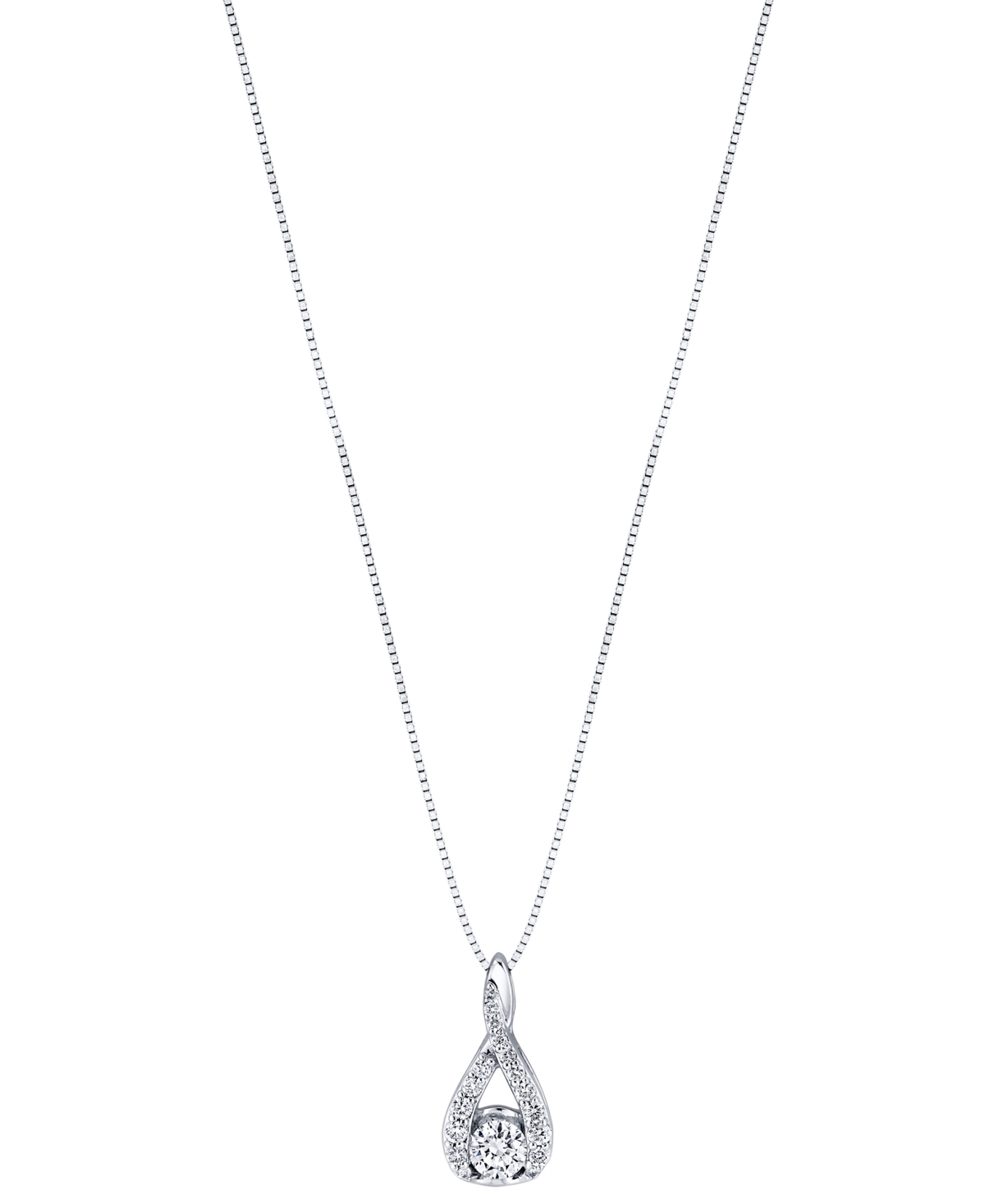 Shop Sirena Diamond Swirl Frame 18" Pendant Necklace (3/8 Ct. T.w.) In 14k White Gold