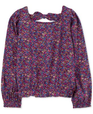 Carter's - Little & Big Girls Floral Long-Sleeve Twill Top