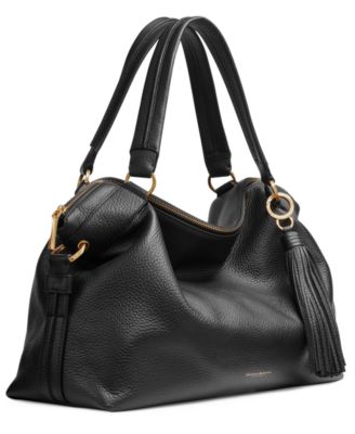 Glenwood Top Handle Leather Satchel with Tassel Detail