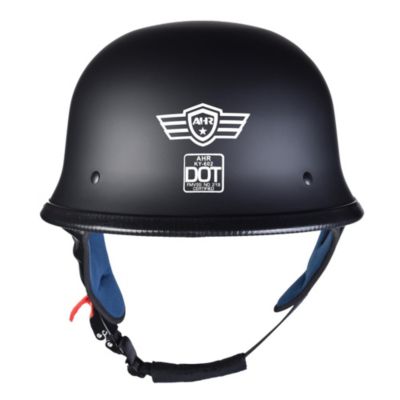 RUN-G DOT German Style Motorcycle Half Helmet Open Face Cruiser Chopper Biker Skull Cap Helmet