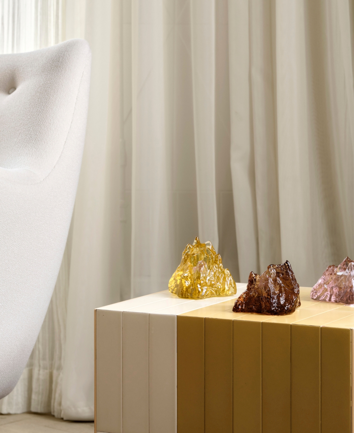 KOSTA BODA THE ROCK CRYSTAL GLASS CANDLESTICKS