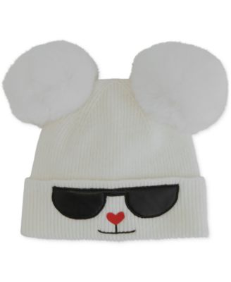 KARL LAGERFELD PARIS - Women's Faux-Fur Pom Choupette Beanie