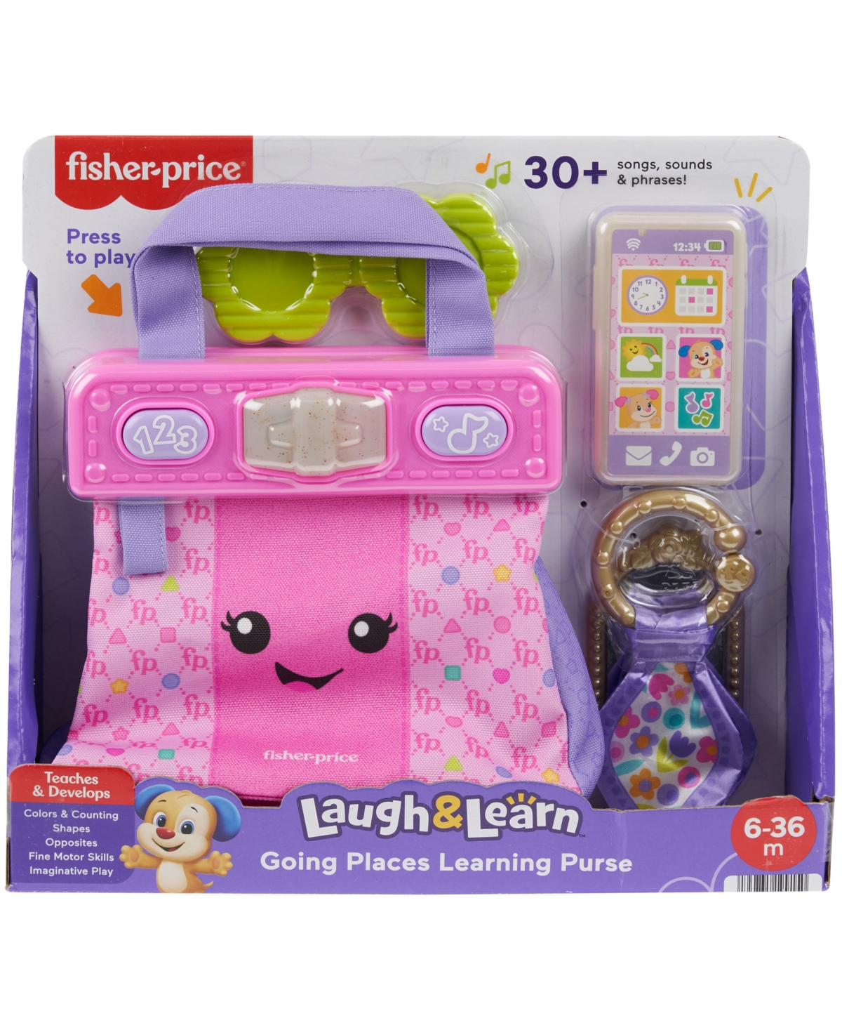 Fisher Price Fisher-price Laugh Learn Going Places Learning Purse Baby Toddler Toy Bag Accessories In Multi-color