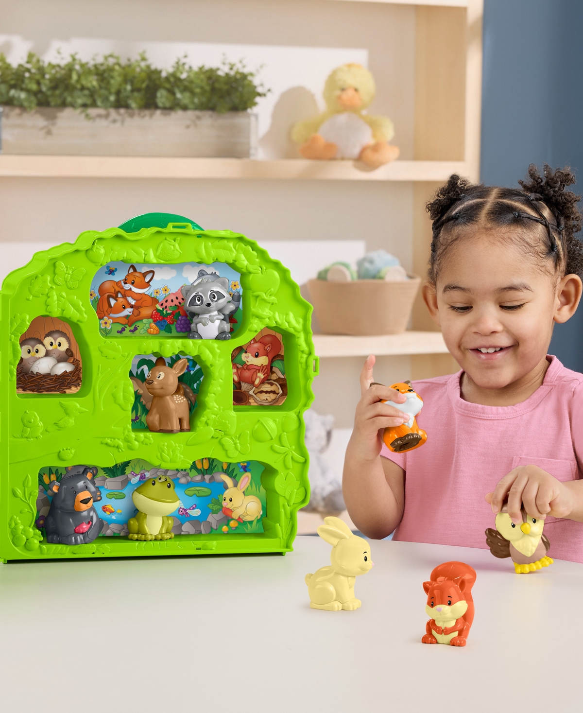 Little People Fisher-price  Forest Friends Carry Case Toddler Playset With Figures, 9 Pieces In Multi-color