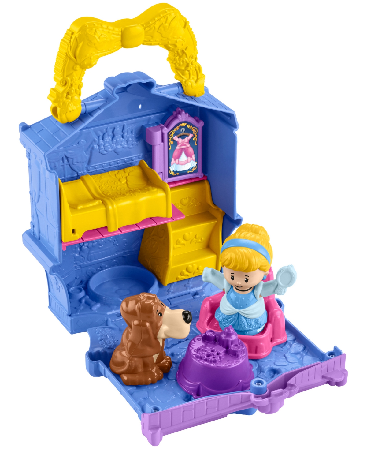 Little People Disney Princess Cinderella On-the-go Playset For Toddler Pretend Play, 2 Figures In Multi-color