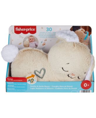 Fisher-Price Soothe Settle Bunny Plush Baby Toy Customizable Sound Machine with Motion